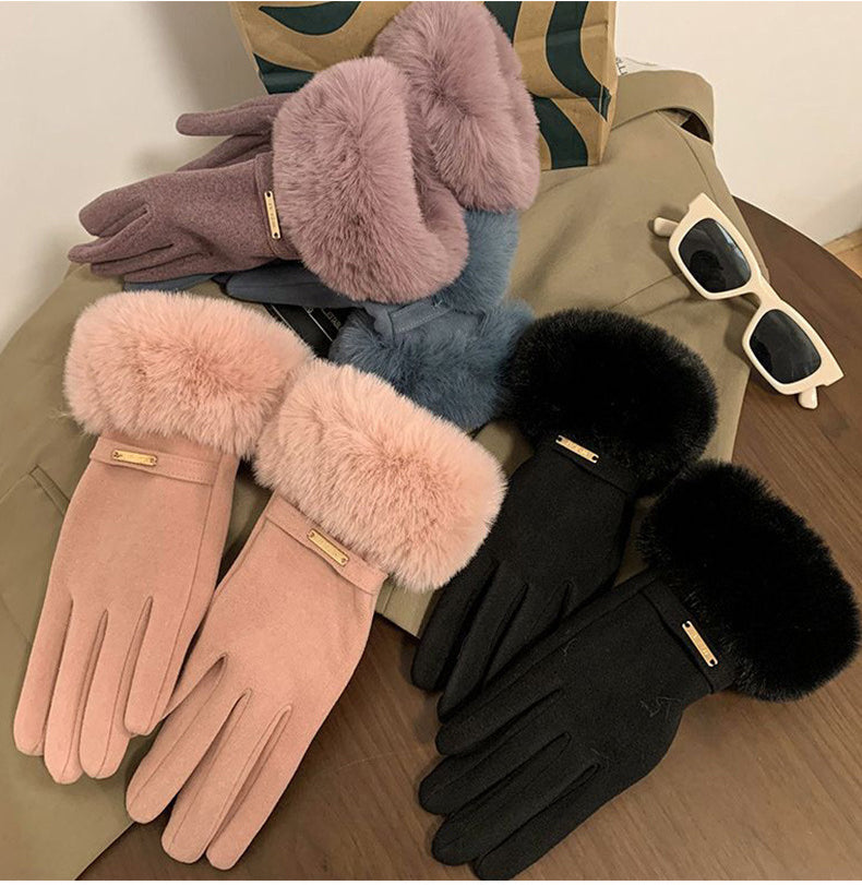 Furry Full-Finger Mittens