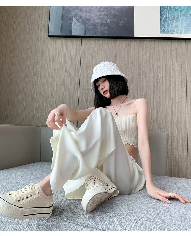 Silk Wide Leg Trousers
