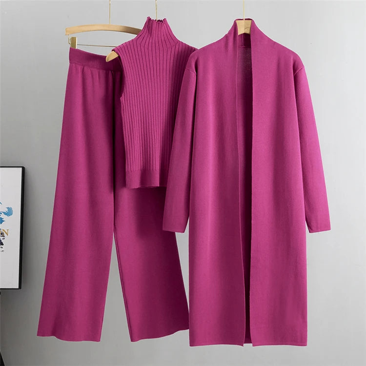 3-Piece Vintage Knit Cardigan Set