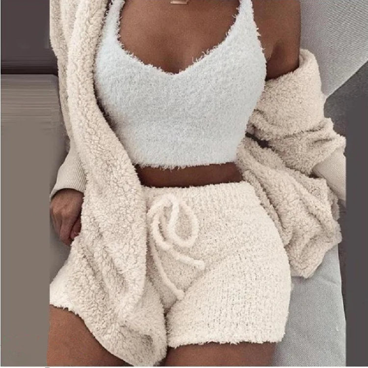 3 Piece Cosy Net Loungewear Set