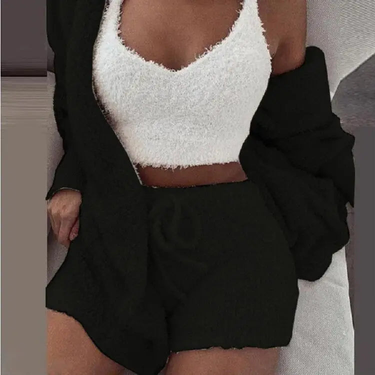 3 Piece Cosy Net Loungewear Set