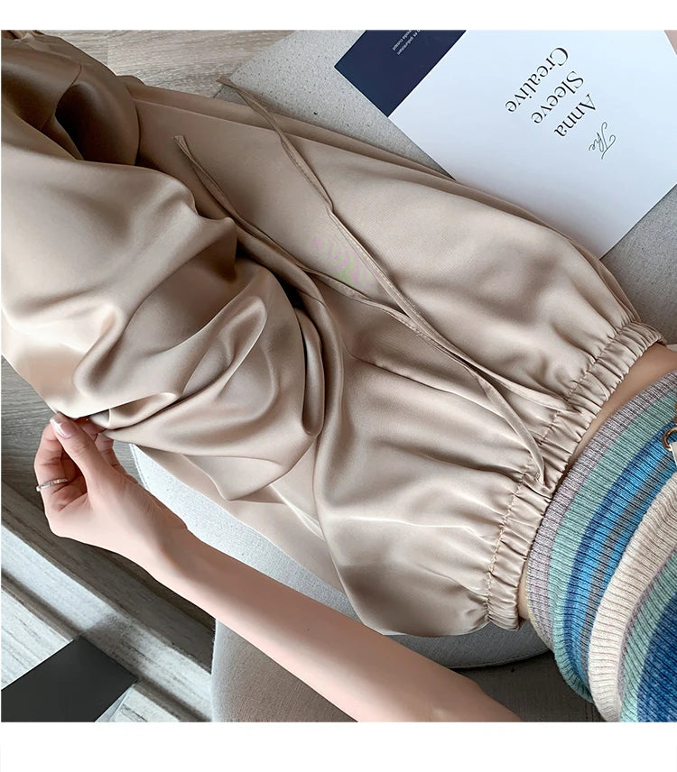 Silk Wide Leg Trousers
