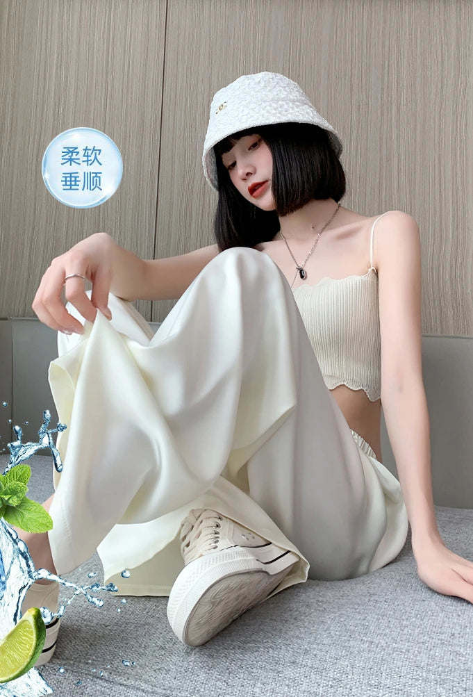 Silk Wide Leg Trousers