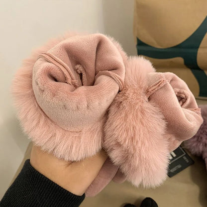 Furry Full-Finger Mittens