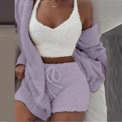 3 Piece Cosy Net Loungewear Set