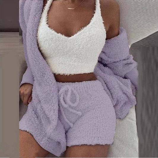 3 Piece Cosy Net Loungewear Set