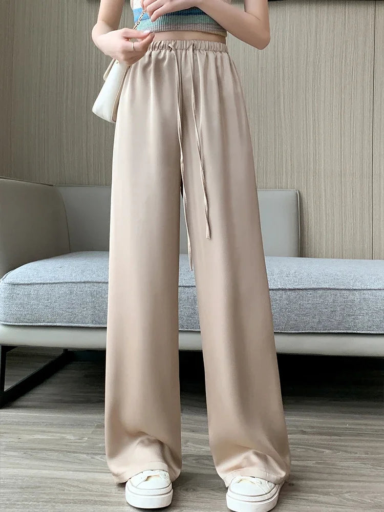 Silk Wide Leg Trousers