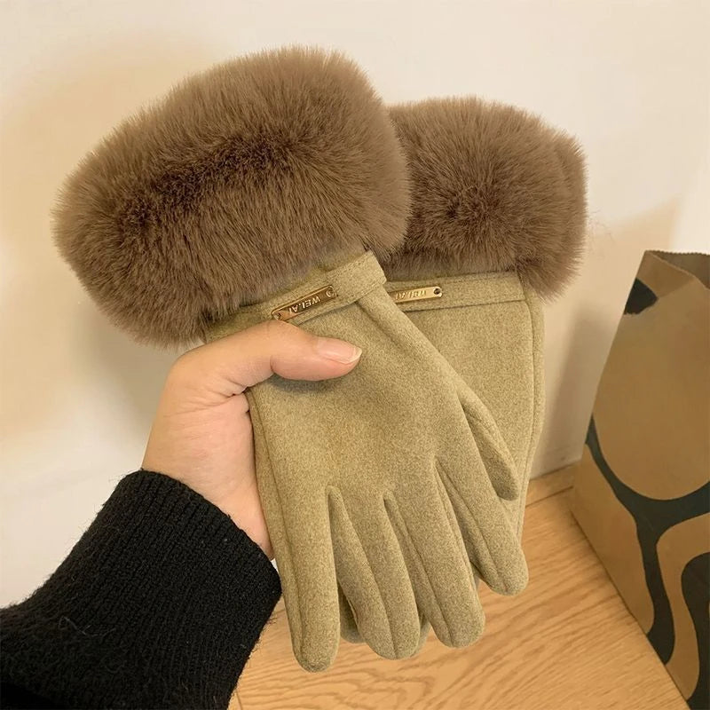 Furry Full-Finger Mittens