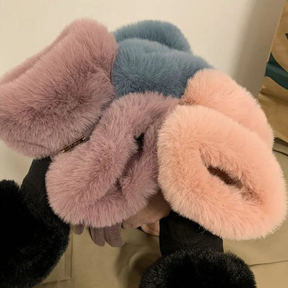 Furry Full-Finger Mittens