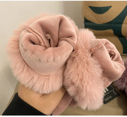 Furry Full-Finger Mittens