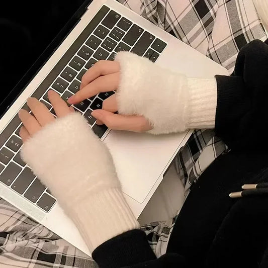 Soft Knitted Fingerless Gloves