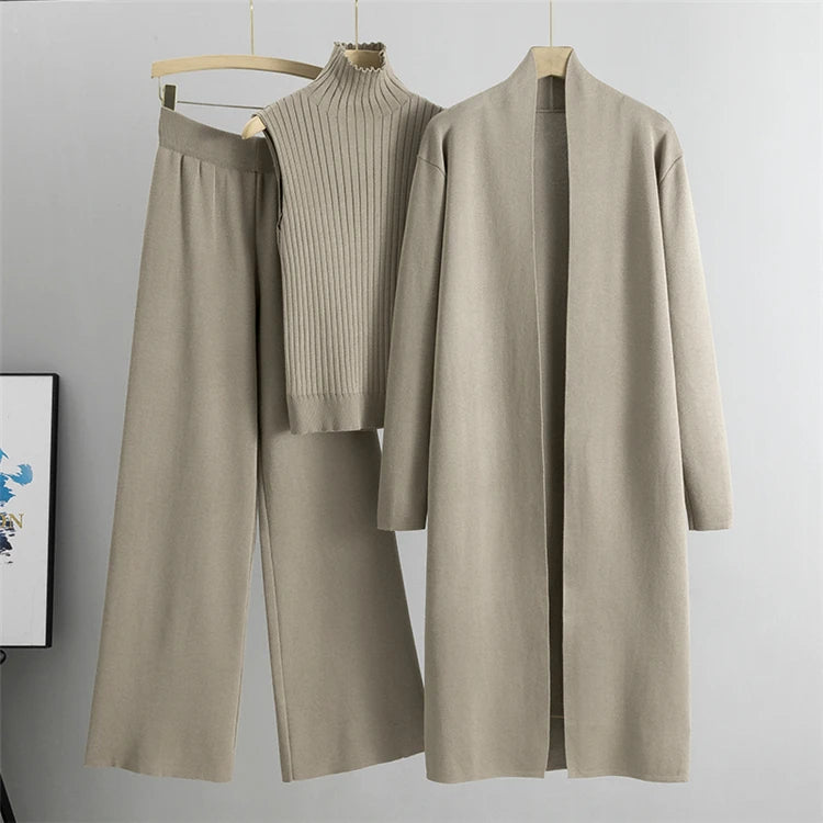 3-Piece Vintage Knit Cardigan Set