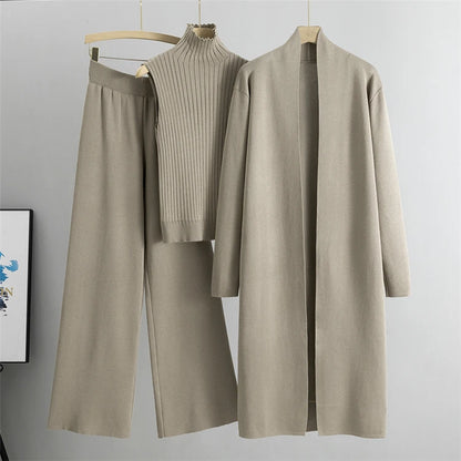 3-Piece Vintage Knit Cardigan Set