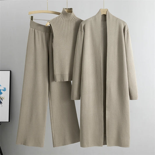 3-Piece Vintage Knit Cardigan Set