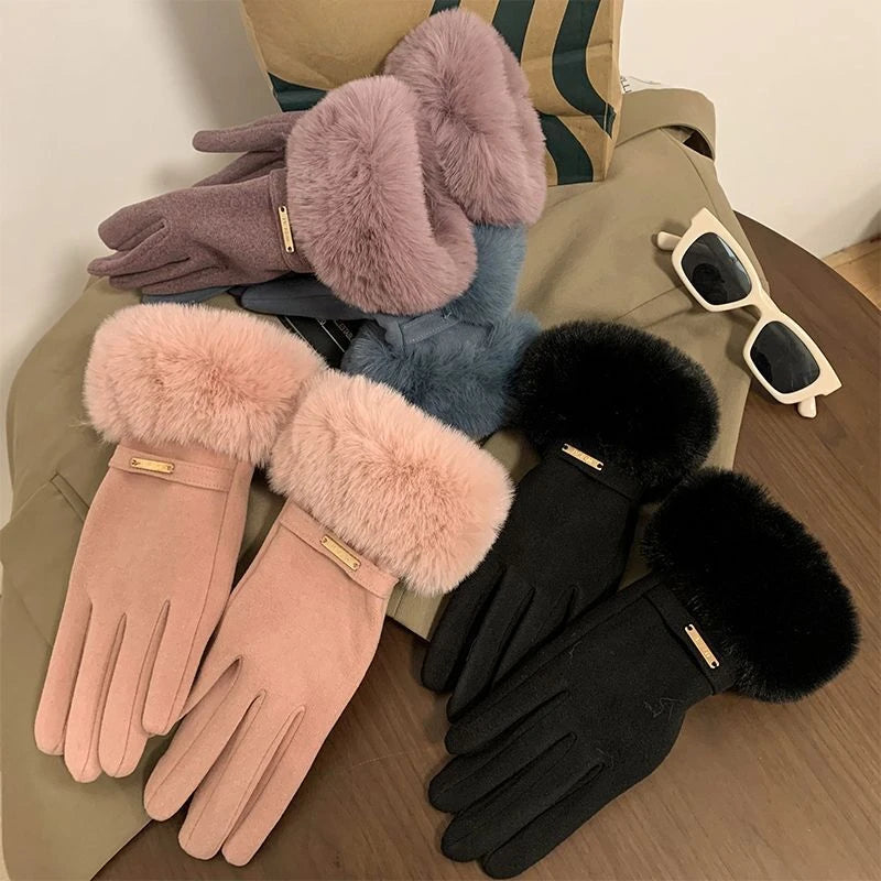 Furry Full-Finger Mittens