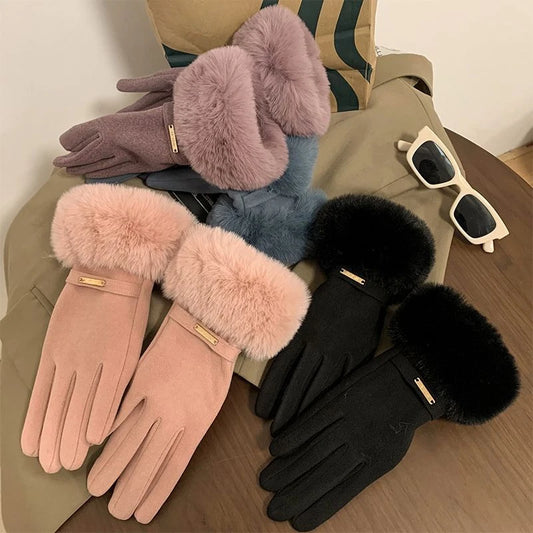 Furry Full-Finger Mittens