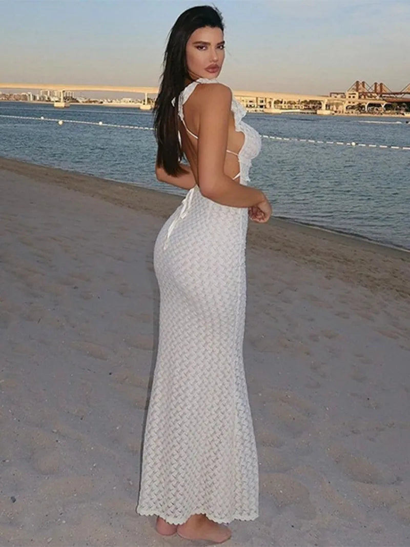 Elara Deep V Neck Dress