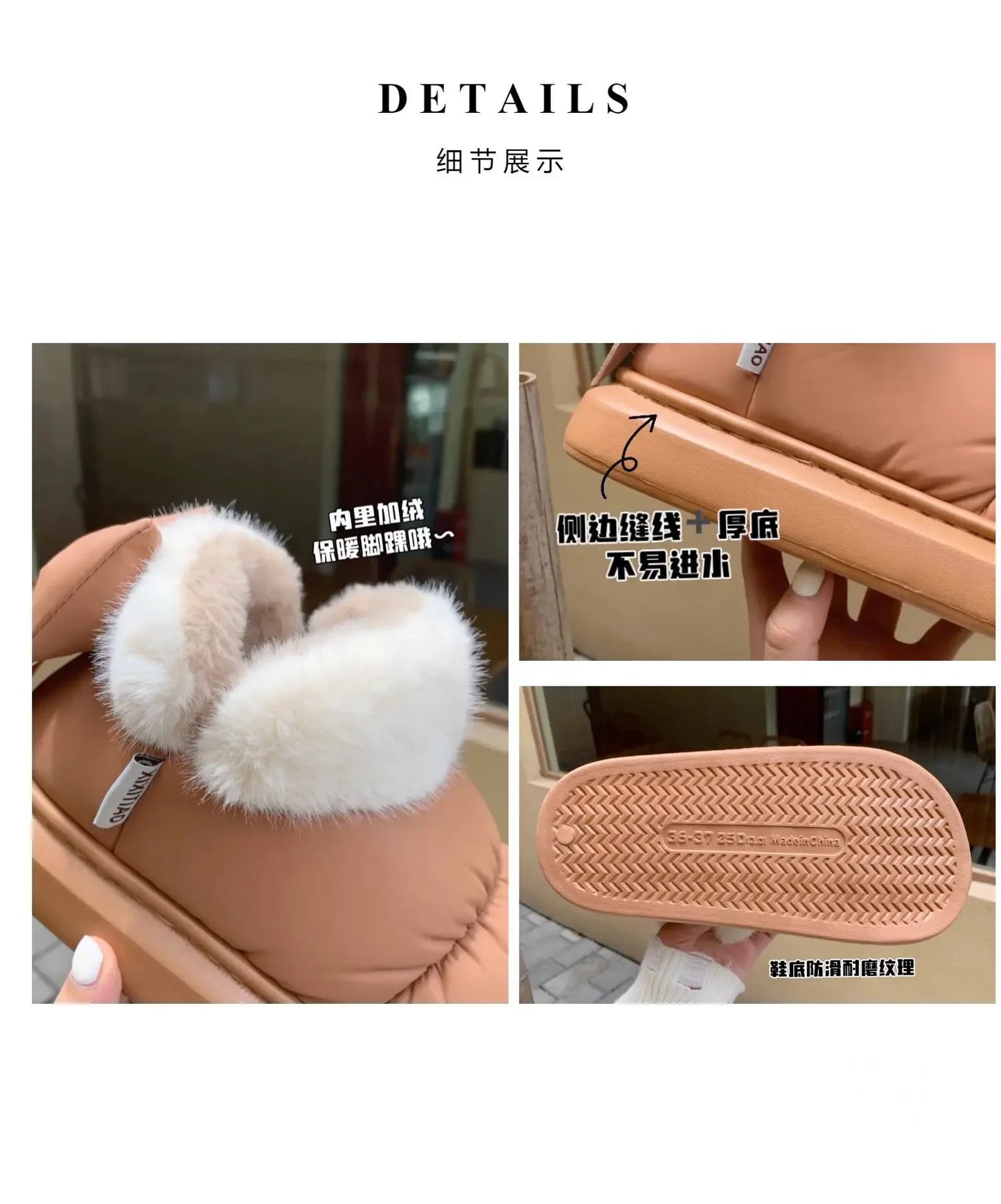 Plush Bow Snow Boots