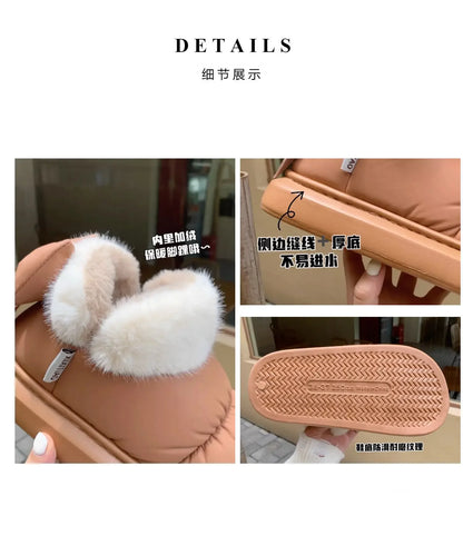 Plush Bow Snow Boots