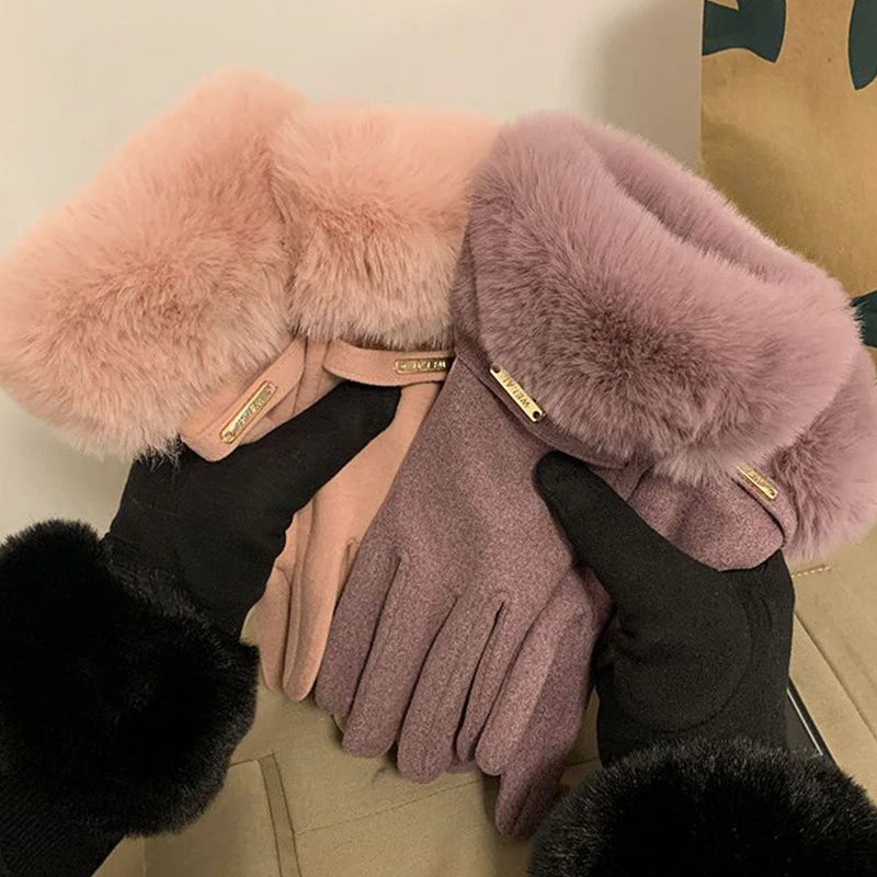 Furry Full-Finger Mittens