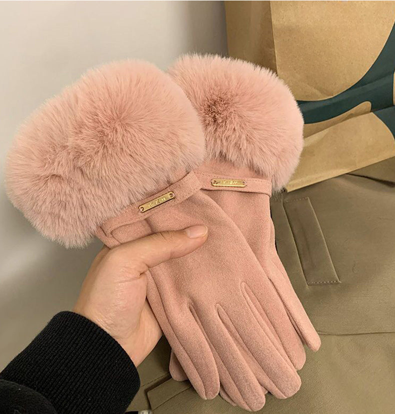 Furry Full-Finger Mittens