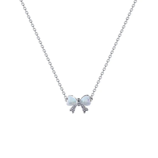 Opal Bow Necklace